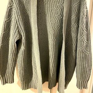 A New Day teal knit open front cardigan